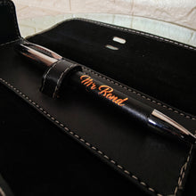 Load image into Gallery viewer, Elegant Personalized Pen In A Personalized Leather Pouch
