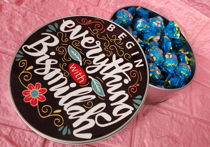 Start With Bismillah Metal Tin