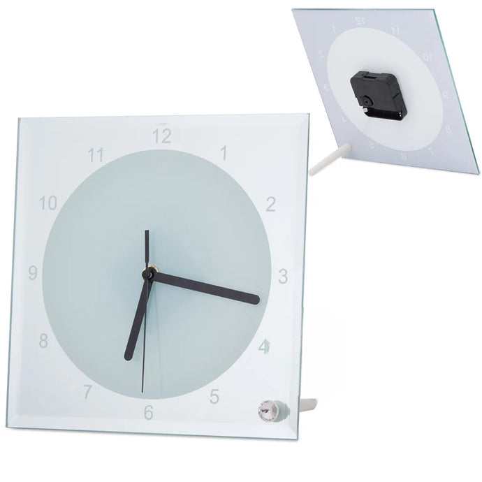 Glass Clock With Mirror Finish & Numbers