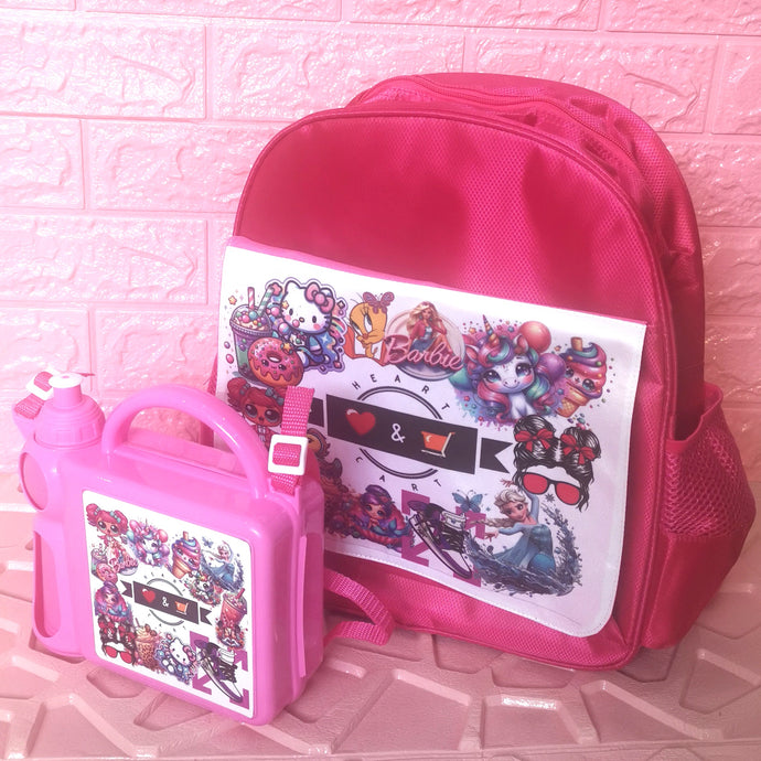 Personalized School Bag & Lunch Box With Bottle