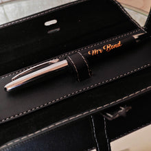Load image into Gallery viewer, Elegant Personalized Pen In A Personalized Leather Pouch
